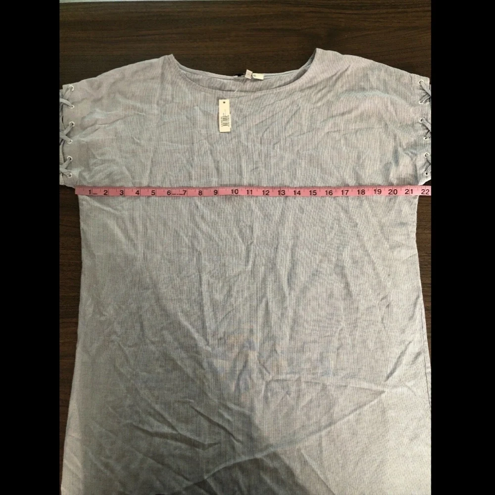 NEW Madewell Stripe Lace-Up‎ Sleeve Dress Small